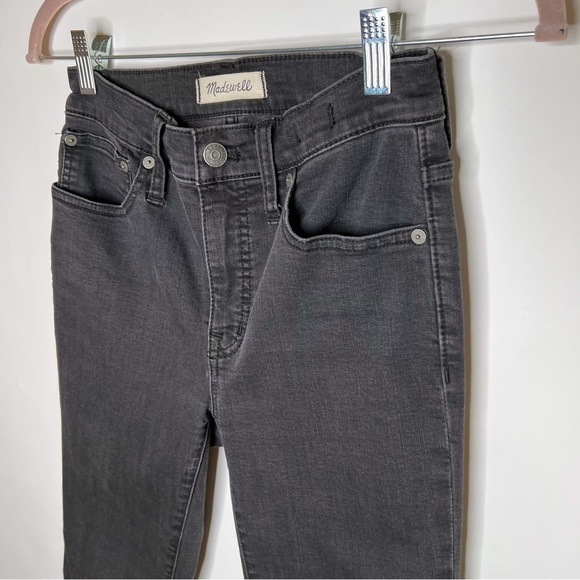 Madewell Cali Demi Boot Jeans Berkeley Black High Rise Frayed Hem Size 24 - Picture 3 of 12